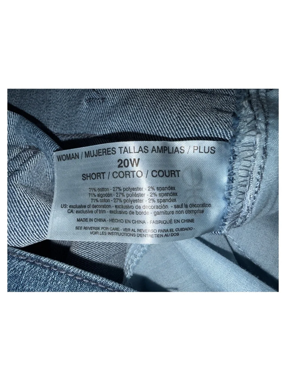 Gloria Vanderbilt Amanda Jeans - Short Blue Medium Wash Straight‎ Leg - Size 20W